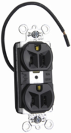 PlugTail® Split Circuit Spec Grade Receptacle 15A 125V Black 1.322 Inch Width