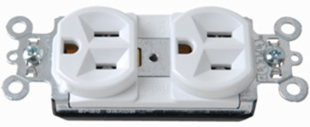 PlugTail® 15A 125V Spec-Grade Duplex Receptacle, 2.635 Inch Height, White