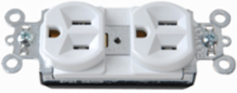 PlugTail® 15A 125V Spec-Grade Duplex Receptacle, 2.635 Inch Height, White