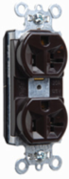 PlugTail 20A 125V Duplex Receptacle, Brown, 1.5 Inch Width, 2.75 Inch Height