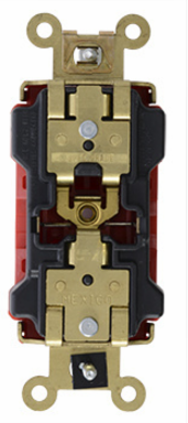 PlugTail 20A 125V Red Industrial Duplex Receptacle, 0.86 Inch Depth, 2.75 Inch Height