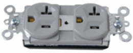 PlugTail® 20A 125V Spec-Grade Duplex Receptacle Gray, 2.75 Inch Height, 1.5 Inch Width