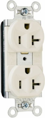 PlugTail® 20A 125V Duplex Receptacle - Light Almond, 0.625 Inch Depth, 1.5 Inch Width, 2.75 Inch Height