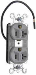 PlugTail® Split Circuit Receptacle 20A 125V Gray, 0.78 Inch Depth, 1.322 Inch Width