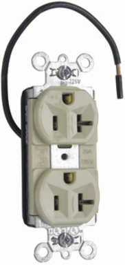 PlugTail Split Circuit Receptacle 20A 125V Ivory, 1.322 Inch Width