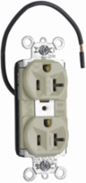 PlugTail Split Circuit Receptacle 20A 125V Ivory, 1.322 Inch Width