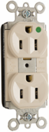 Heavy Duty Hospital-Grade Duplex Receptacle, Light Almond, 1.5 Inch Width