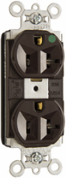Heavy-Duty Hospital-Grade Duplex Receptacle 20A 125V, 1.5 Inch Width, Brown