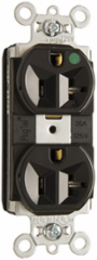 Heavy Duty Hospital-Grade 20A 125V Compact Duplex Receptacle 3.281 Inch Height, Black