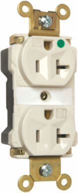 PlugTail 20A 125V Extra Heavy Duty Hospital-Grade Duplex Receptacle, Light Almond, 1.625 Inch W, 2.75 Inch H