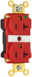 PlugTail® 20A 125V Extra Heavy Duty Hospital-Grade Duplex Receptacle, Red, 2.75 Inch Height, 1.625 Inch Width