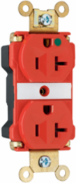 PlugTail® 20A 125V Heavy Duty Hospital-Grade Duplex Receptacle, Red, 0.625 Inch Depth
