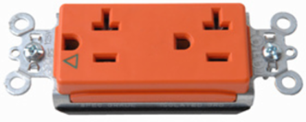 Isolated Ground Decorator Receptacles 20A 125V Orange 1.5 Inch Width