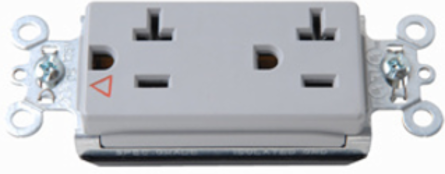 PlugTail Isolated Ground Receptacle, 20A 125V, 3.281 Inch Height, Gray