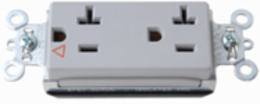 PlugTail Isolated Ground Receptacle, 20A 125V, 3.281 Inch Height, Gray