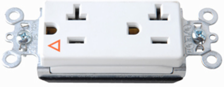 Isolated Ground Decorator Receptacle, 20A, 125V, 1.5 Inch Width, White