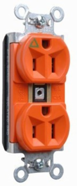 PlugTail Isolated Ground Receptacle, 15A 125V, 1.5 Inch Width, Orange