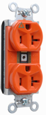 PlugTail Isolated Ground Receptacle 20A 125V, Orange, 2.75 Inch Height