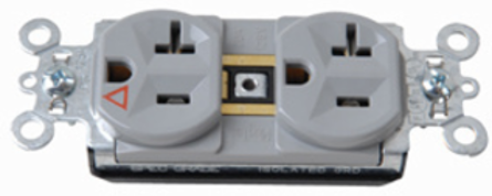 PlugTail® Isolated Ground Receptacle 20A 125V Gray, 2.75 Inch Height