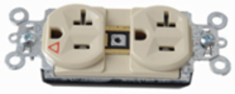 PlugTail Isolated Ground Receptacle, 20A 125V, Ivory, 1.5 Inch Width