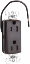 15A 125V Tamper-Resistant Decorator Duplex Receptacle, 2.75 Inch Height, Brown