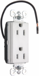 PlugTail® 15A 125V Tamper-Resistant Duplex Receptacle, White, 1.5 Inch Width, 2.75 Inch Height