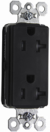 PlugTail® 20A 125V Tamper-Resistant Decorator Duplex Receptacle, Black, 1.5 Inch Width, 2.75 Inch Height, 0.875 Inch Depth