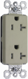 PlugTail 20A 125V Tamper-Resistant Decorator Duplex Receptacle Ivory 1.5 Inch Width