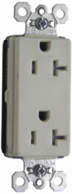 PlugTail 20A 125V Tamper-Resistant Decorator Duplex Receptacle, Light Almond, 2.75 Inch Height, 1.5 Inch Width