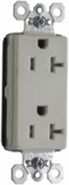 PlugTail 20A 125V Tamper-Resistant Decorator Duplex Receptacle, Light Almond, 2.75 Inch Height, 1.5 Inch Width