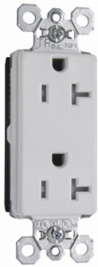 PlugTail® 20A 125V Tamper-Resistant Duplex Receptacle, White, 1.5 Inch Width