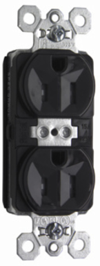 PlugTail 15A 125V Tamper-Resistant Duplex Receptacle, Brown, 2.75 Inch Height, 1.5 Inch Width, 0.625 Inch Depth