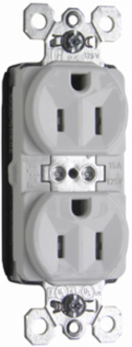 PlugTail® 15A 125V Tamper-Resistant Duplex Receptacle, White, 0.625 Inch Depth, 1.5 Inch Width, 2.75 Inch Height