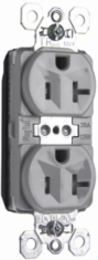 Plugin 20A 125V Tamper-Resistant Duplex Receptacle, Gray, 2.75 Inch Height