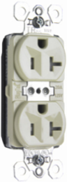 PlugTail® 20A 125V Tamper-Resistant Duplex Receptacle, Ivory, 0.625 Inch Depth, 2.75 Inch Height, 1.5 Inch Width