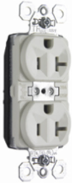 PlugTail® 20A 125V Tamper-Resistant Duplex Receptacle, Light Almond, 2.75 Inch Height
