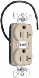 PlugTail Tamper-Resistant Receptacle, 20A, 125V, Ivory, 1.5 Inch Width