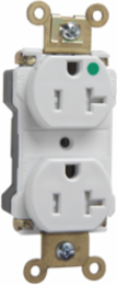 PlugTail® 20A 125V Hospital-Grade Tamper-Resistant Duplex Receptacle, White, 1.625 Inch Width