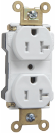 PlugTail Industrial Tamper-Resistant Receptacles, 20A, 125V, White, 1.625 Inch Width