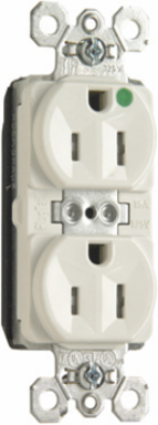 PlugTail® Tamper-Resistant Hospital Grade Receptacle, 15A, 125V, White, 1.5 Inch Width