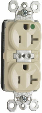 Hospital-Grade Duplex Receptacle, 20A 125V, 1.5 Inch Width, Light Almond