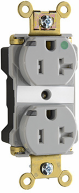 PlugTail® 20A 125V Extra-Heavy Duty Hospital-Grade Duplex Receptacle, Light Almond, 1.625 Inch Width, 2.75 Inch Height