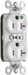PlugTail 20A 125V Hospital-Grade Tamper-Resistant Duplex Receptacle, 3.281 Inch Height, White