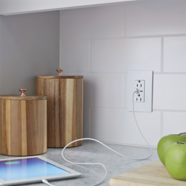 USB Type A/C Tamper-Resistant Outlet, 15A, 1.693 Inch Width, White