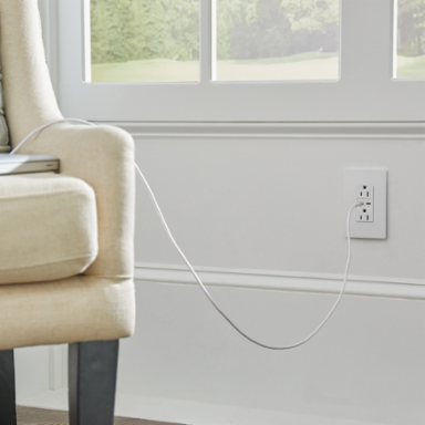 15A Tamper Resistant USB Type-C Outlet, 30W Power, White