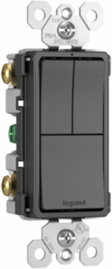 radiant® Two Single-Pole Switches and Single Pole/3-Way Switch, Black