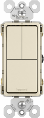 radiant® Two Single-Pole Switches and Single Pole/3-Way Switch, Light Almond