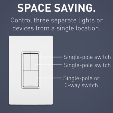 radiant® Two Single-Pole Switches and Single Pole/3-Way Switch, White