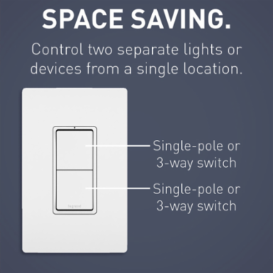 radiant® Two Single Pole/3-Way Switches, White