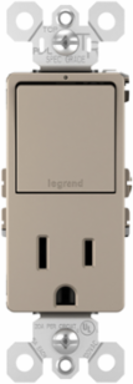 radiant® Single Pole/3-Way Switch with 15A Tamper-Resistant Outlet, Nickel